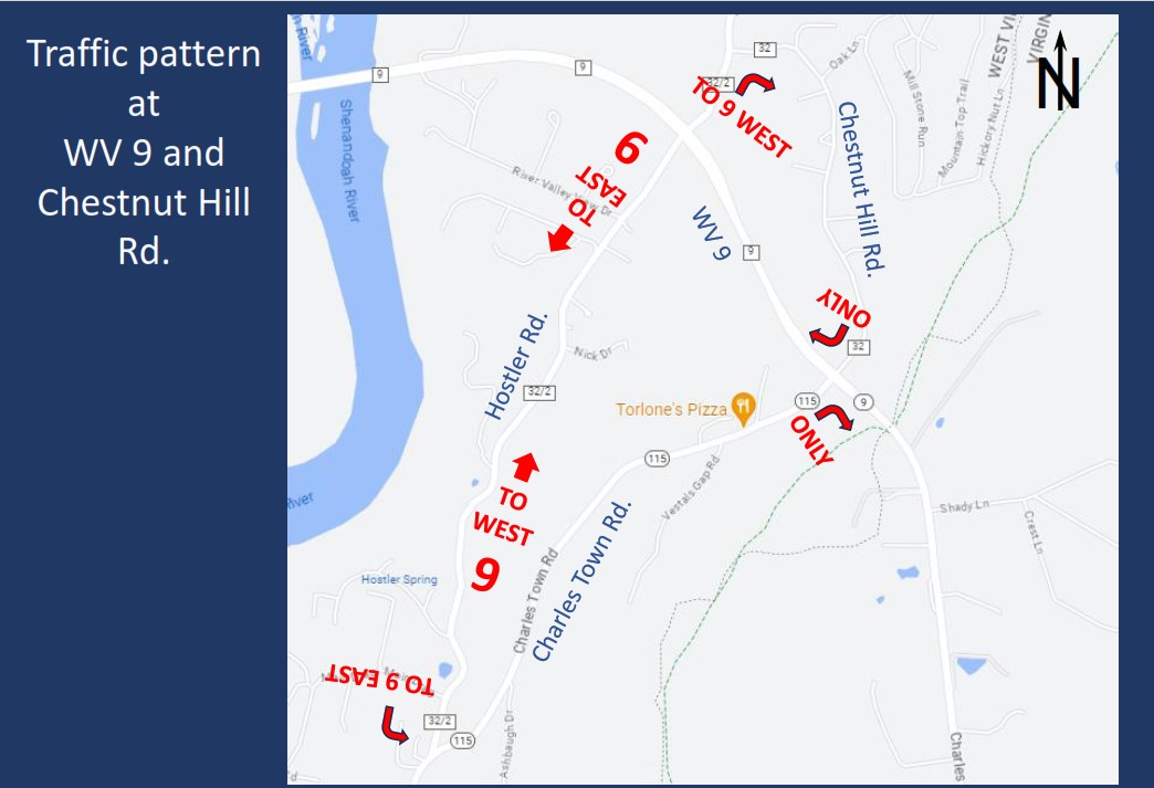 Rt 9-Chestnut Hill Rd Traffic Pattern Map
